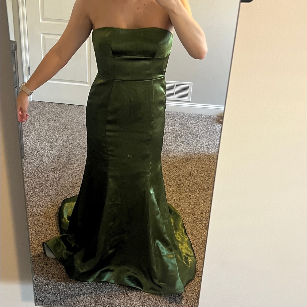 Azazie floor length with train strapless dress - Picture 2 of 4